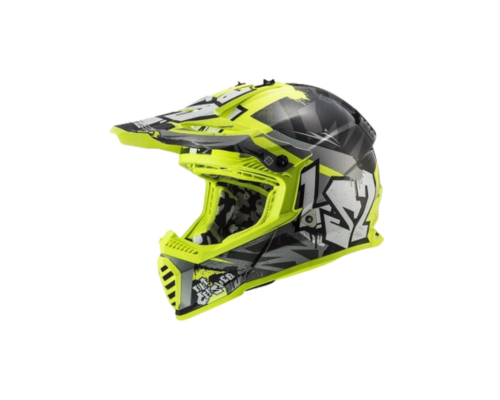 Casco LS2 MX437 Fast Mini Evo Crusher Black H-V Yellow